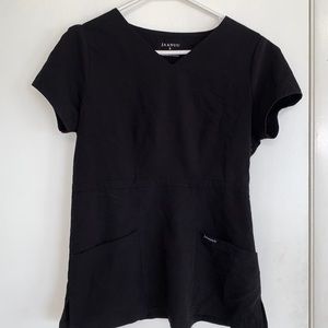 JAANUU black peplum scrub top